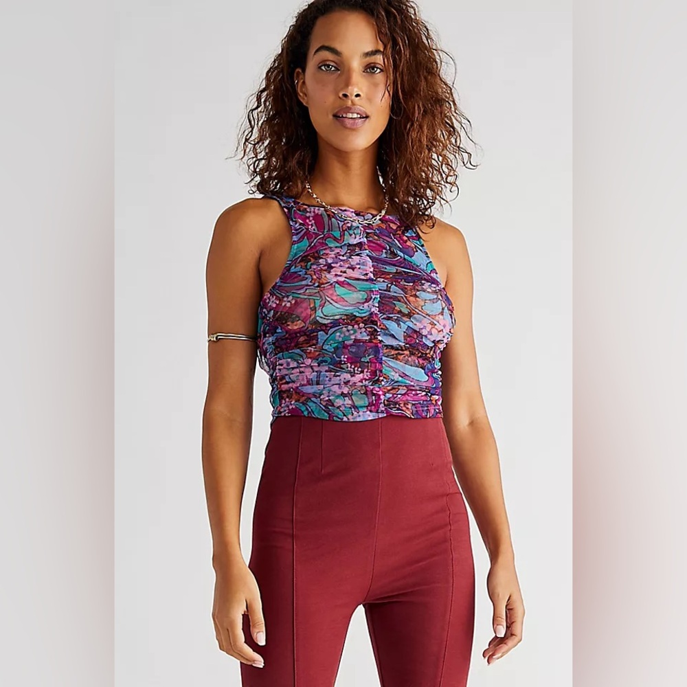 Free People Reversible Tell Me More Tank Dark Plum Size Medium